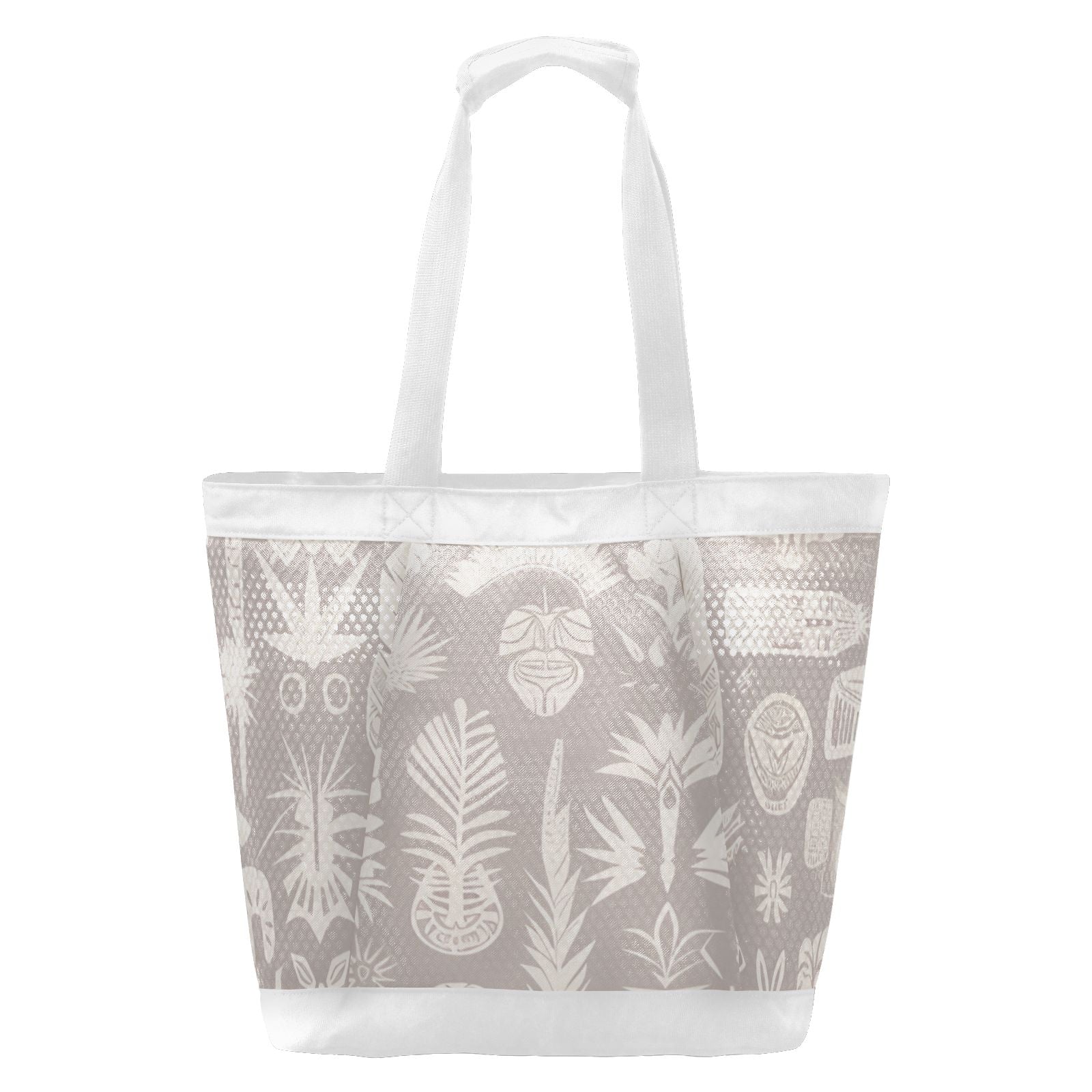 Bohemian Tribal Tote Beach Bag - Waterproof Mesh Vacation Essentials with 3 Exterior Pockets, Sandproof Bottom for Cruise/Shopping/Gym, Women's Travel Accessories