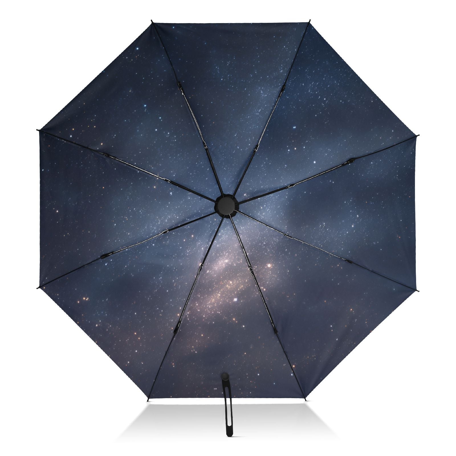 Dark Galaxy Starry Sky Umbrella - Waterproof Outdoor Umbrella with Golden Stars &amp; 8 Reinforced Ribs for Sun/Rain Protection&nbsp;