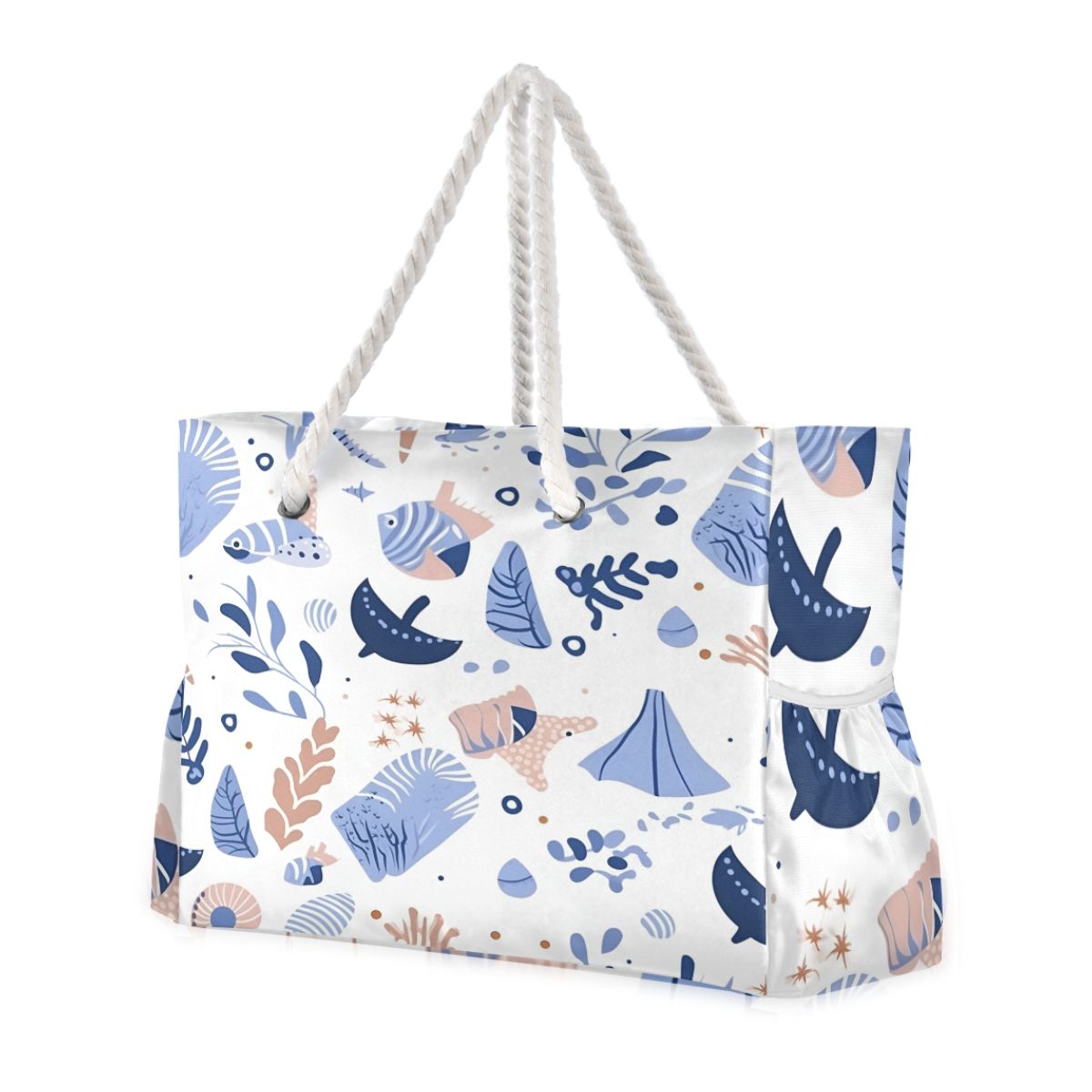Bamboo Panda Beach Tote for Women - Large Waterproof Swim Bag with Wet/Dry Pockets, Floral Lettering Summer Vacation Essentials Carrier