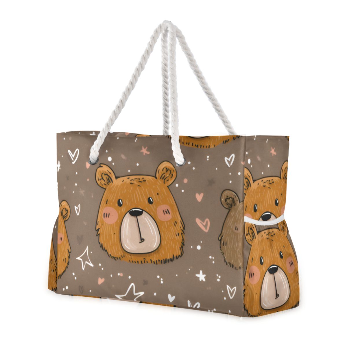 Bamboo Panda Beach Tote for Women - Large Waterproof Swim Bag with Wet/Dry Pockets, Floral Lettering Summer Vacation Essentials Carrier